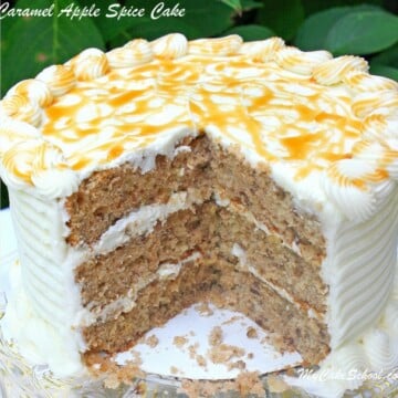 Moist and Delicious Caramel Apple Spice Cake! You will love this fantastic fall cake recipe! MyCakeSchool.com