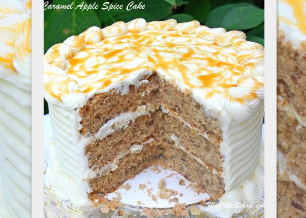 Moist and Delicious Caramel Apple Spice Cake! You will love this fantastic fall cake recipe! MyCakeSchool.com