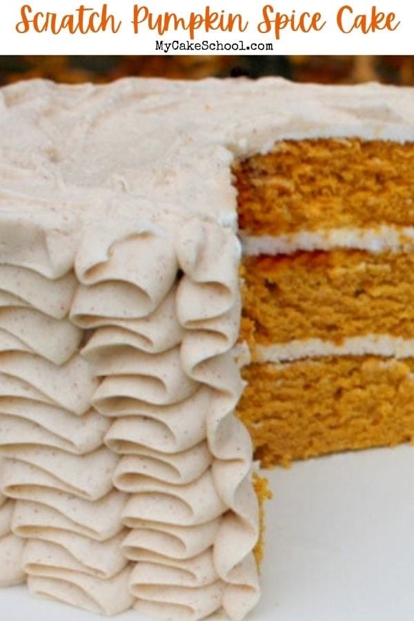 This scratch Pumpkin Spice Cake is the BEST! So moist and flavorful- keep it in mind for your fall birthdays, Thanksgiving, and special occasions!