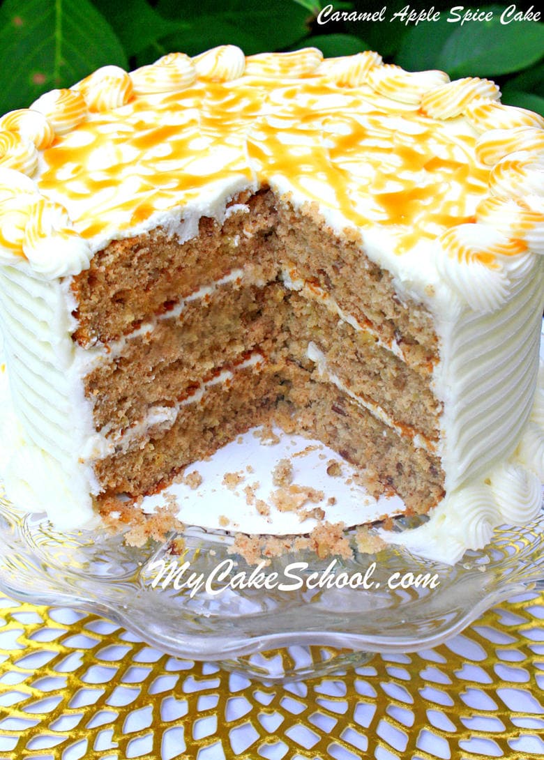 Amazing Caramel Apple Spice Cake Recipe from Scratch! Recipe by MyCakeSchool.com. Online cake classes, recipes, videos, and more!
