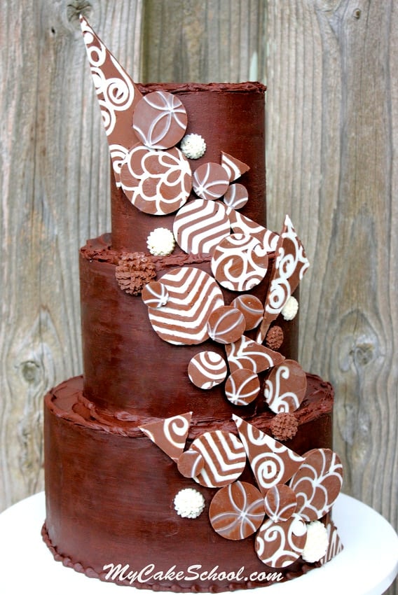 Learn to Make Elegant Chocolate Accents! A Cake Decorating Video by My Cake School.