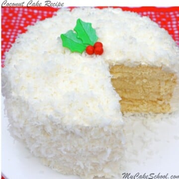 You'll love this moist and flavorful scratch Coconut Cake Recipe by MyCakeSchool.com!