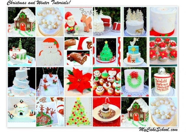 A Roundup of Christmas and Winter Cake Recipes, Ideas, and Inspiration! MyCakeSchool.com