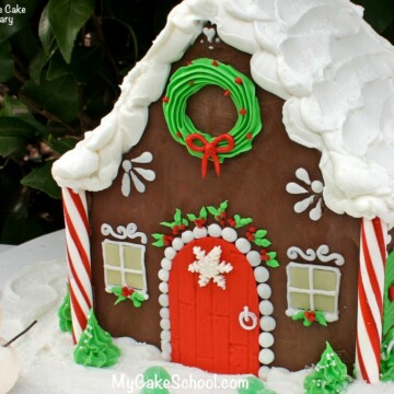 Adorable Gingerbread House Cake Video Tutorial by MyCakeSchool.com!