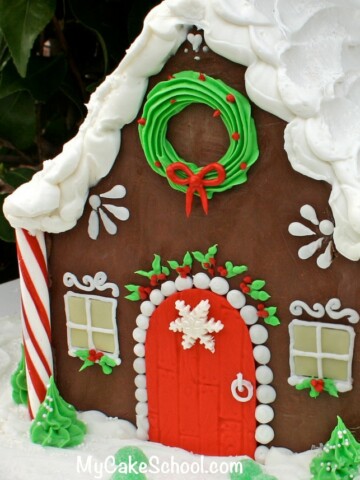 Adorable Gingerbread House Cake Video Tutorial by MyCakeSchool.com!