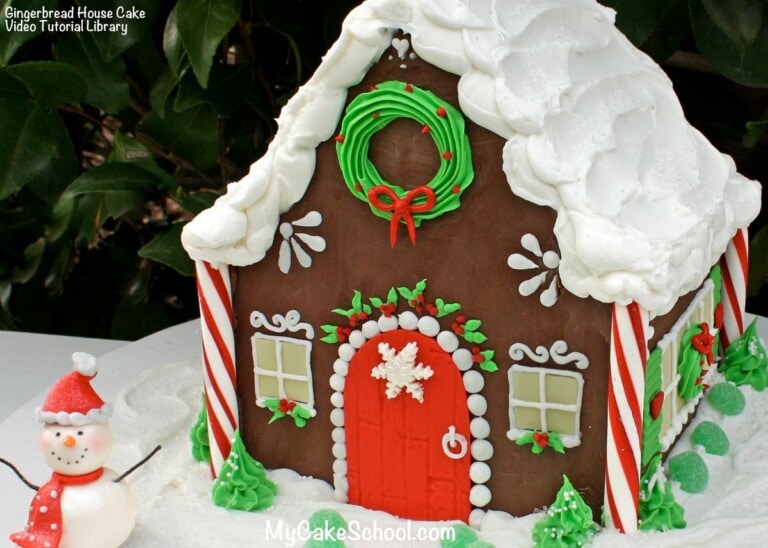 Adorable Gingerbread House Cake Video Tutorial by MyCakeSchool.com!