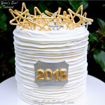 Fun and festive New Year's Eve Cake Tutorial by MyCakeSchool.com!