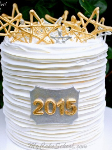 Fun and festive New Year's Eve Cake Tutorial by MyCakeSchool.com!