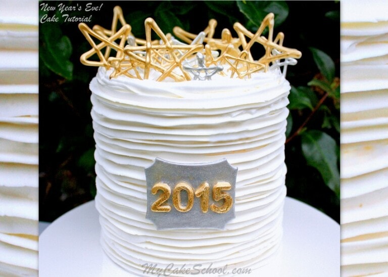 Fun and festive New Year's Eve Cake Tutorial by MyCakeSchool.com!