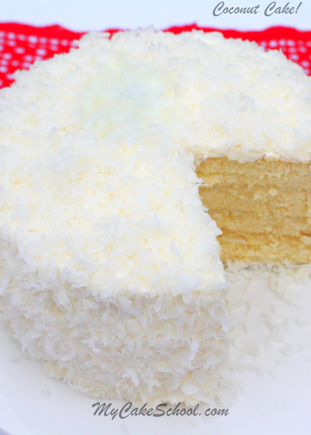 Delicious Coconut Cake Recipe from Scratch! Yellow cake with coconut filling and coconut cream cheese frosting! SO good!