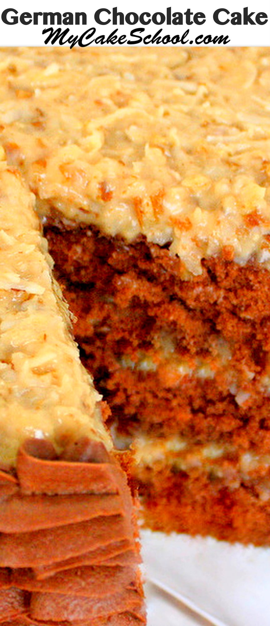This homemade German Chocolate Cake recipe is AMAZING. Moist layers of German Chocolate Cake with a flavorful coconut pecan filling. There's nothing better!