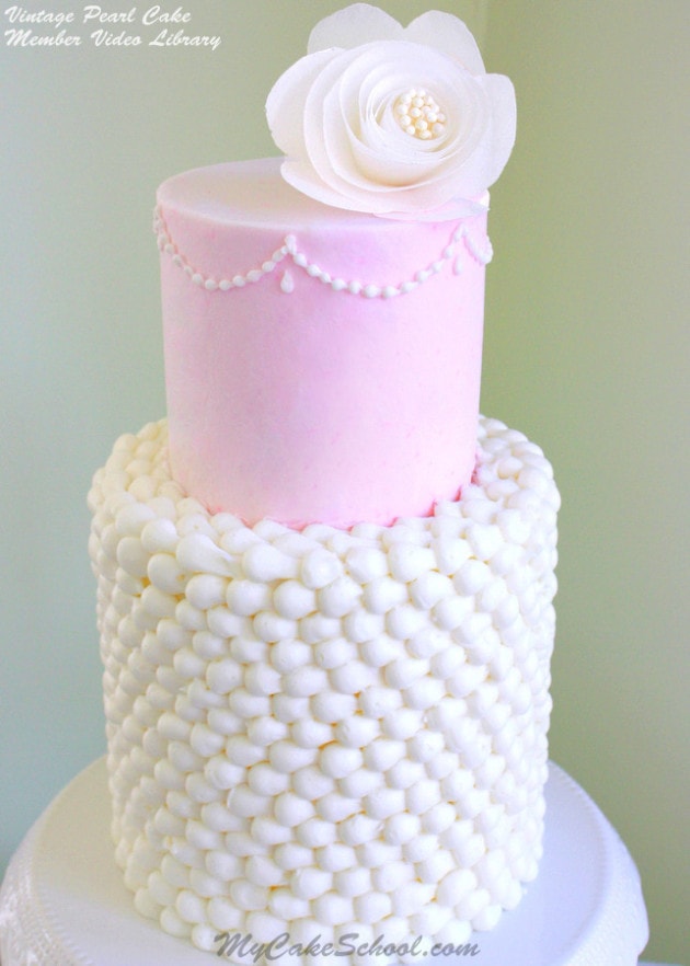 Vintage Pearl Cake in Buttercream- MyCakeSchool.com Video Tutorial Library