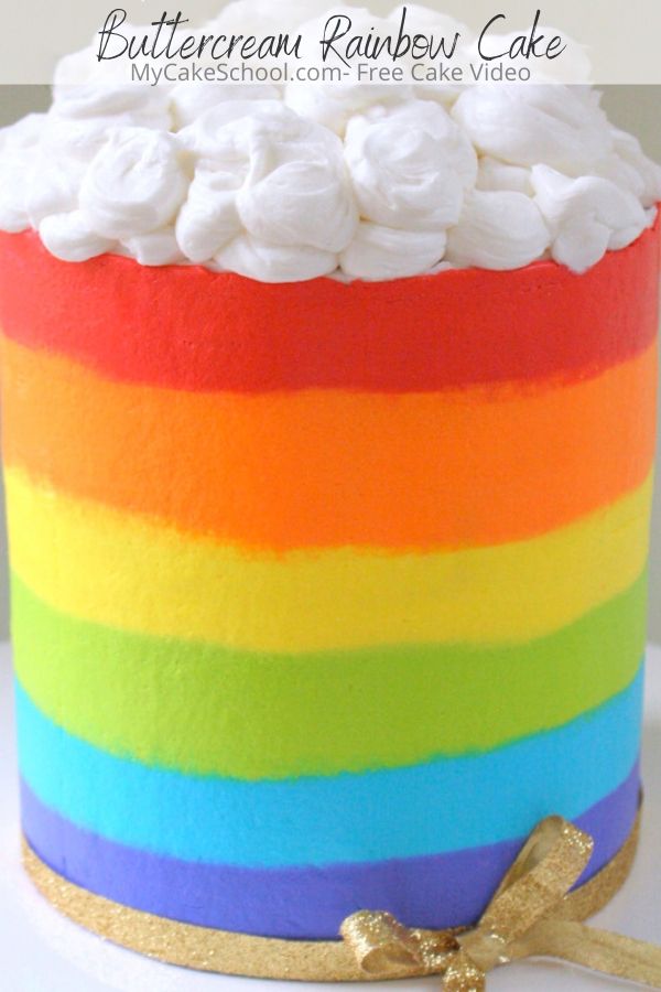 Learn how to cream a Buttercream Rainbow Cake