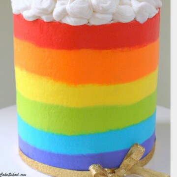 Free Buttercream Rainbow Cake Video Tutorial by MyCakeSchool.com!