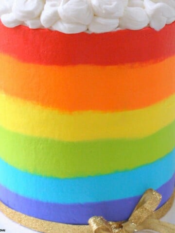 Free Buttercream Rainbow Cake Video Tutorial by MyCakeSchool.com!