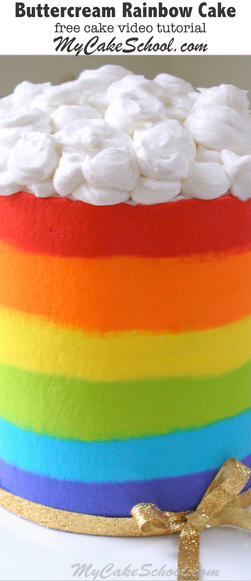 Rainbow Cake in Buttercream Video My Cake School