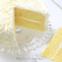 This amazingly moist and delicious scratch lemon cake belongs in your recipe box! Delicious! MyCakeSchool.com