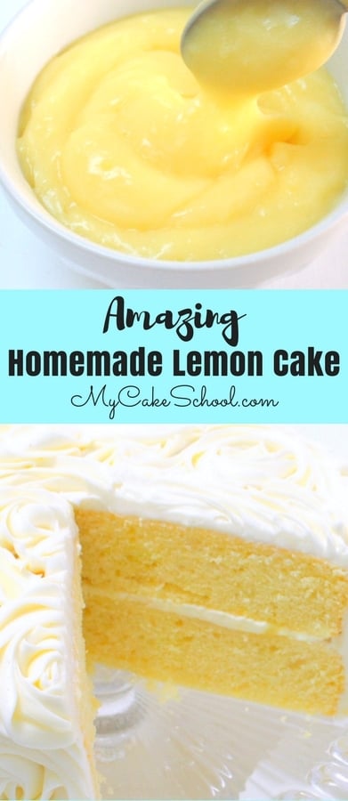 Moist and Delicious Lemon Cake Recipe from Scratch by MyCakeSchool.com! Flavorful homemade lemon cake layers with lemon curd filling and lemon cream cheese frosting! So good! Moist and Delicious Lemon Cake Recipe from Scratch by MyCakeSchool.com! This homemade lemon cake is always a crowd pleaser!