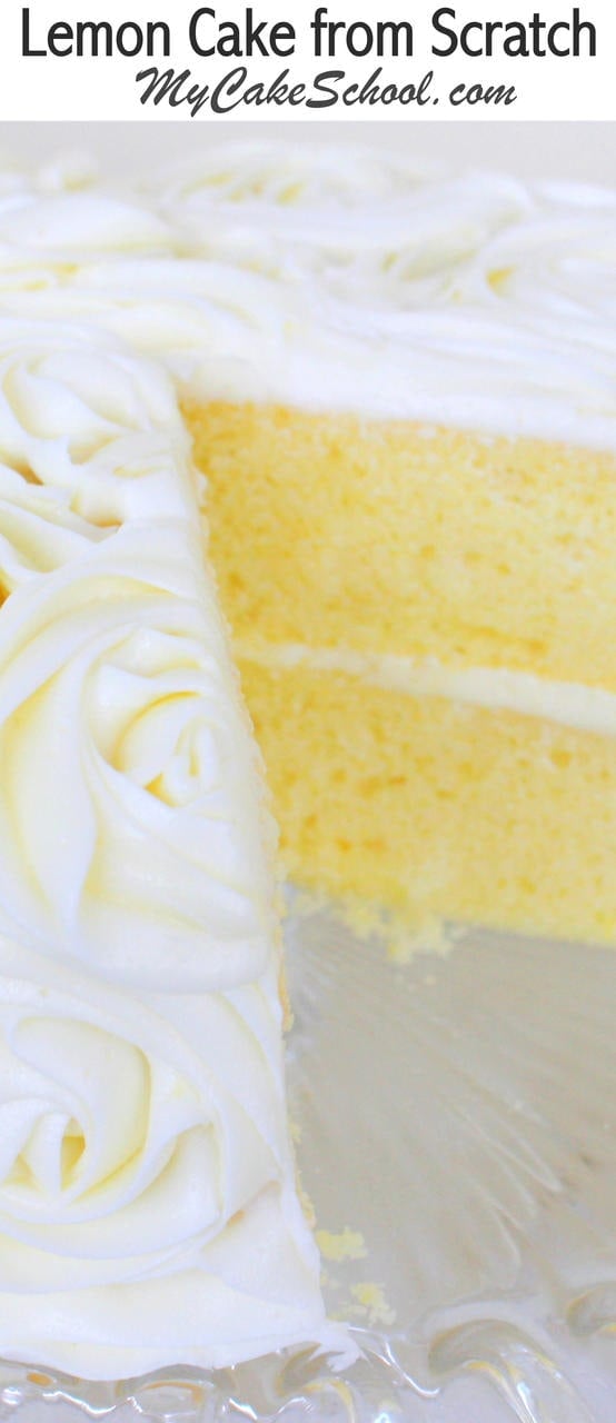 The BEST Lemon Cake Recipe from Scratch by MyCakeSchool.com! Heavenly with Lemon Curd Filling and Lemon Cream Cheese Frosting! My Cake School Cake Recipes, Tutorials, and More! Moist and Delicious Lemon Cake Recipe from Scratch! Heavenly with Lemon Curd Filling and Lemon Cream Cheese Frosting! MyCakeSchool.com