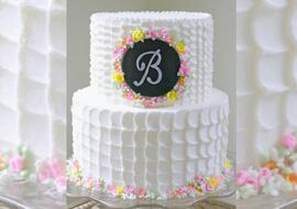 Textured Buttercream Cake with Fondant Chalkboard Plaque