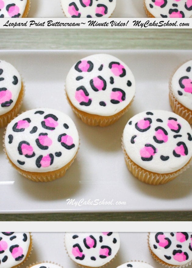 Leopard Print Buttercream~ Minute Video! MyCakeSchool.com