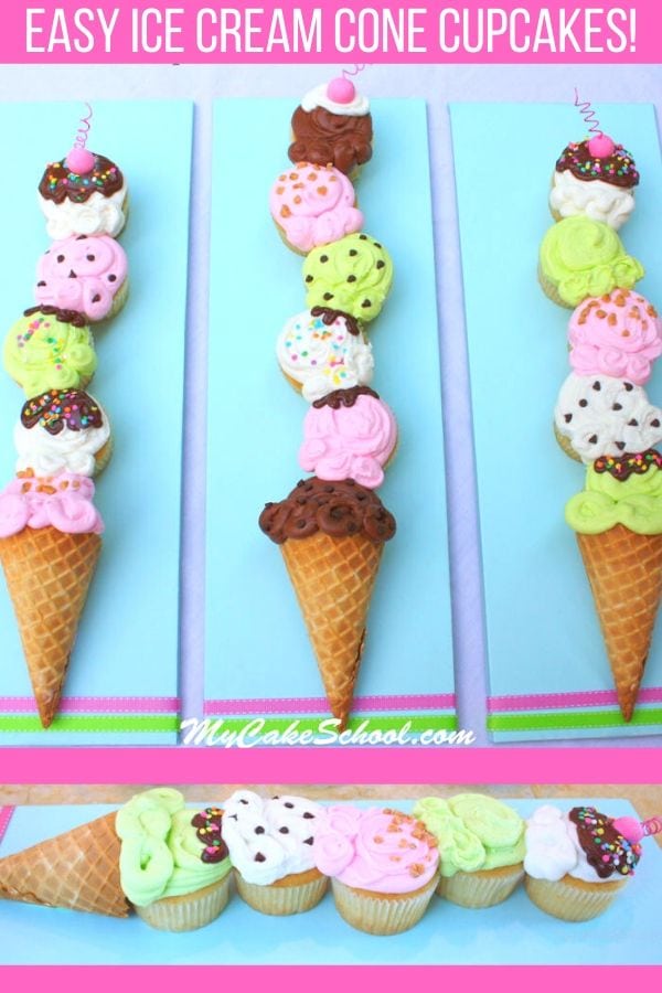 Easy Pull Apart Ice Cream Cone Cupcakes