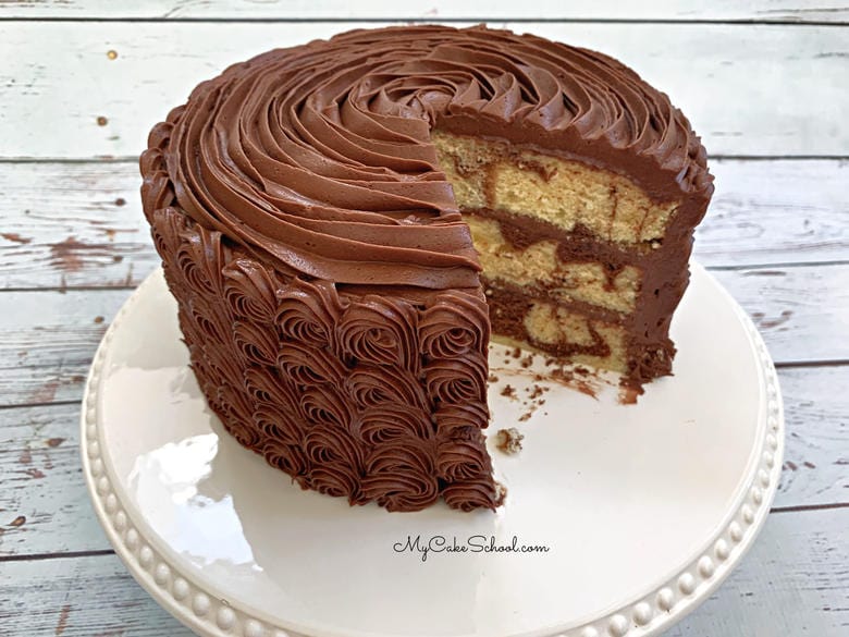 This Marble Cake from Scratch is so delicious and moist!