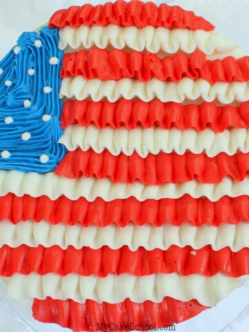 Ruffled Buttercream Flag Cake Tutorial