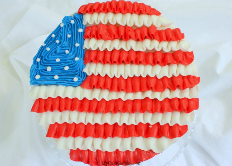 Ruffled Buttercream Flag Cake Tutorial
