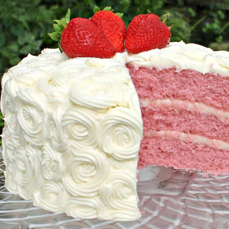 Strawberry Cake  {A Scratch Recipe}