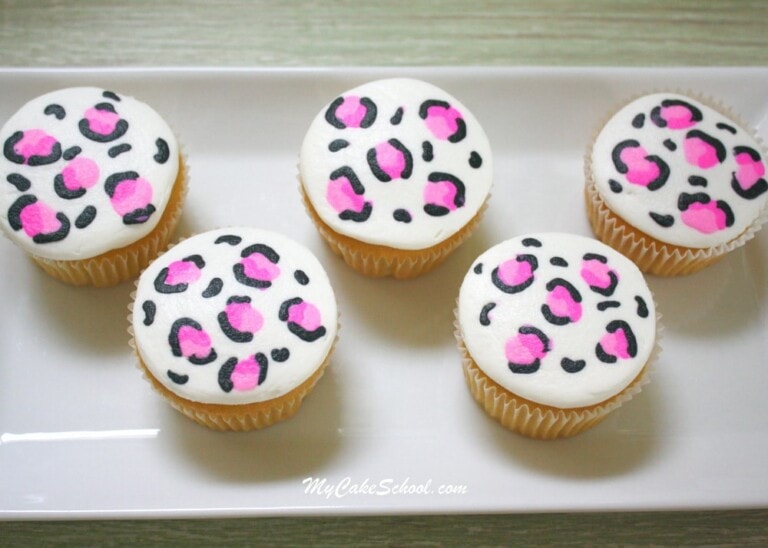 Leopard Print Buttercream Cupcakes~ Minute Video!