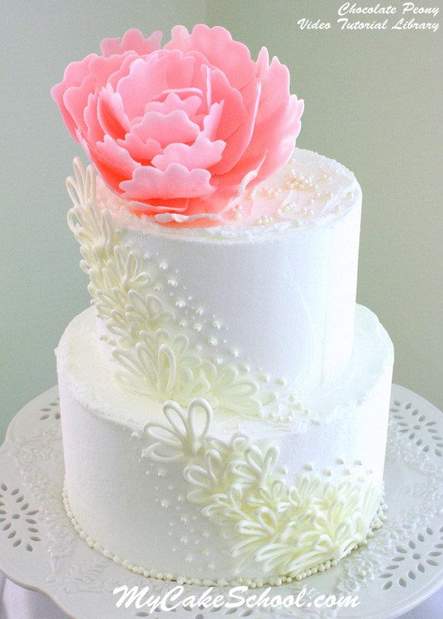 Learn to create and elegant chocolate peony with candy coating in MyCakeSchool.com's video tutorial!