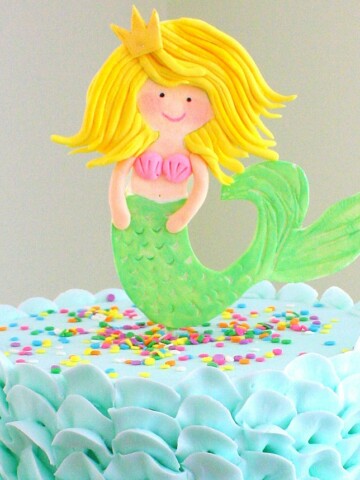 Sweet Mermaid Cake Topper Video Tutorial with Buttercream Waves! Online Cake Tutorials and Recipes! MyCakeSchool.com