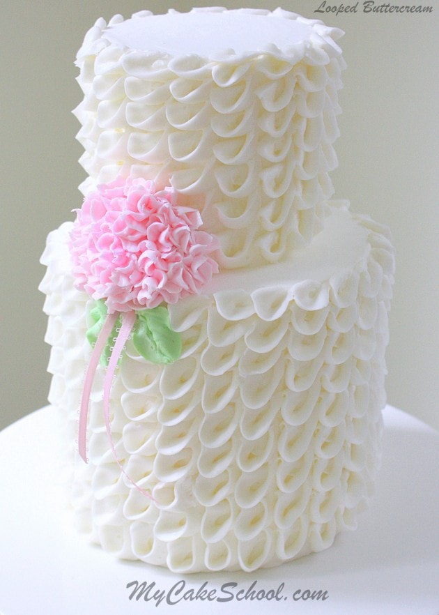 Elegant Looped Ribbons of Buttercream- Video Tutorial by MyCakeSchool.com