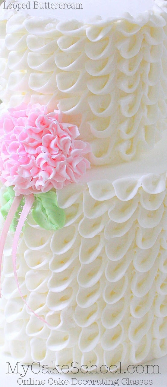 Beautiful Looped Buttercream! Cake Decorating Member Video Tutorial by MyCakeSchool.com! {Online Cake Decorating Classes!}