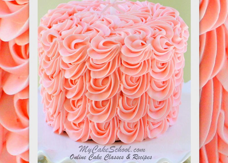 Free Video Tutorial for Gorgeous Cascading Rosettes of Buttercream! Learn this beautiful and surprisingly simple technique in MyCakeSchool.com's free tutorial!