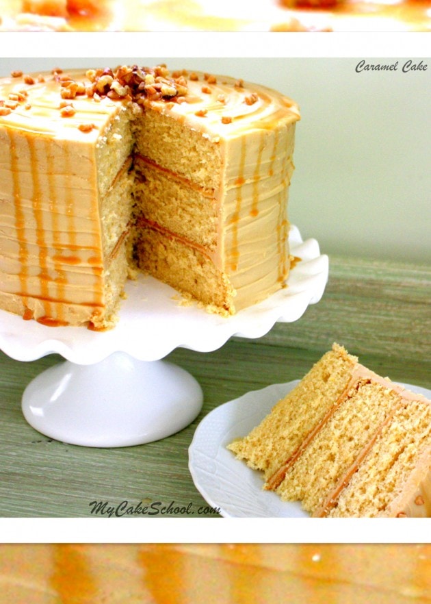 Delicious Caramel Cake Recipe with Caramel Frosting by MyCakeSchool.com!