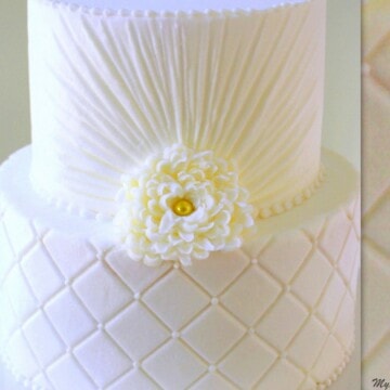 Elegant Quilted Buttercream Cake Video Tutorial by MyCakeSchool.com. Online Cake Decorating Video Tutorials, Cake Recipes, Step by Step Blog Tutorials, and more!