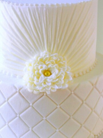 Elegant Quilted Buttercream Cake Video Tutorial by MyCakeSchool.com. Online Cake Decorating Video Tutorials, Cake Recipes, Step by Step Blog Tutorials, and more!