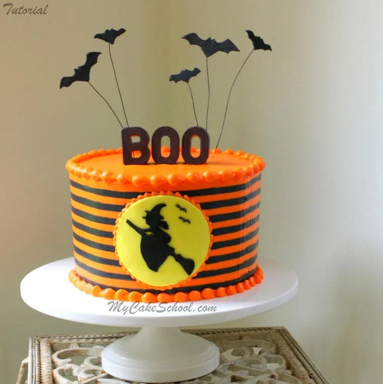 Witch Silhouette Cake- Free Tutorial