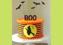 Witch Silhouette Halloween Cake Tutorial