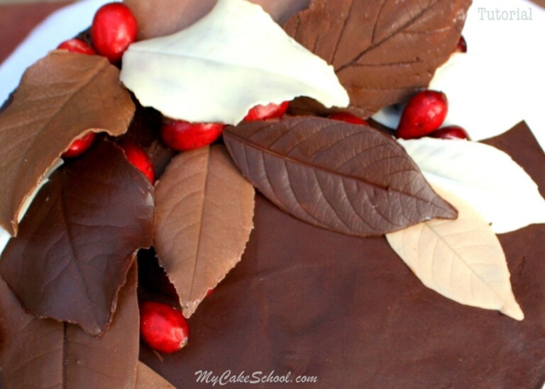 Learn how to make gorgeous Chocolate Leaves in this MyCakeSchool.com step by step cake tutorial! My Cake School Online Cake Tutorials, Cake Recipes, Cake Videos, and More!