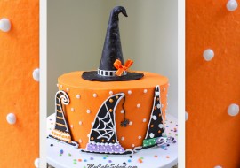 Halloween Witch Hat Cake Tutorial by MyCakeSchool.com! Free Tutorial, and PERFECT for Halloween parties!