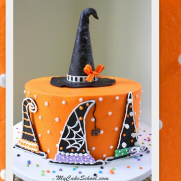 Halloween Witch Hat Cake Tutorial by MyCakeSchool.com! Free Tutorial, and PERFECT for Halloween parties!