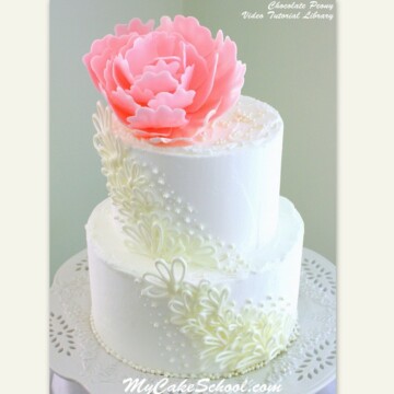 Elegant Chocolate Peony created from candy coating! Video tutorial by MyCakeSchool.com!