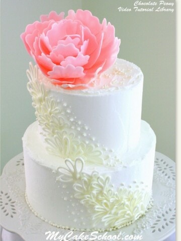 Elegant Chocolate Peony created from candy coating! Video tutorial by MyCakeSchool.com!