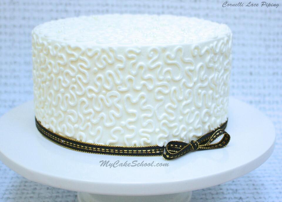 How to Pipe Cornelli Lace Cake Decorating Video Tutorial My Cake School