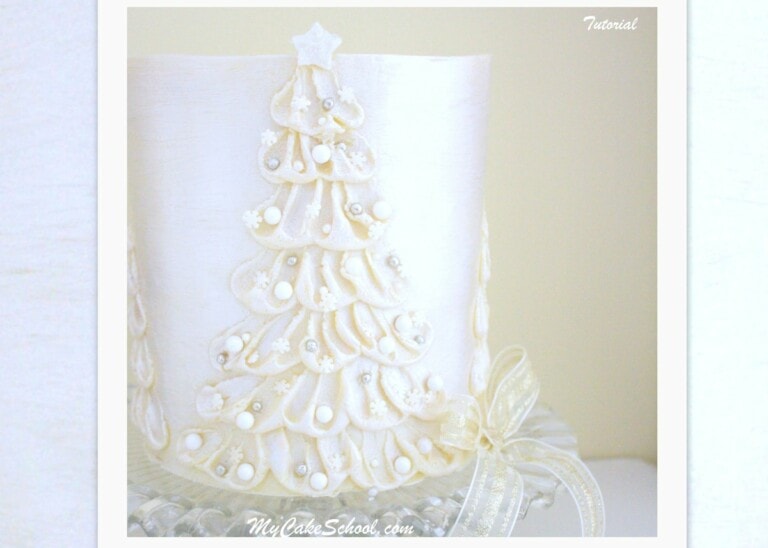 White Chocolate Ganache Christmas Tree Cake- A Video Tutorial