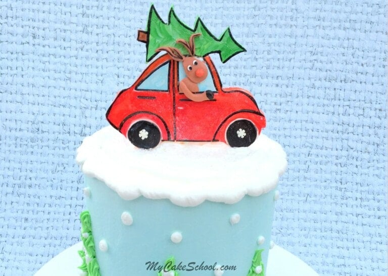 Rudolph and Car Cake Topper!- A Cake Decorating Video Tutorial