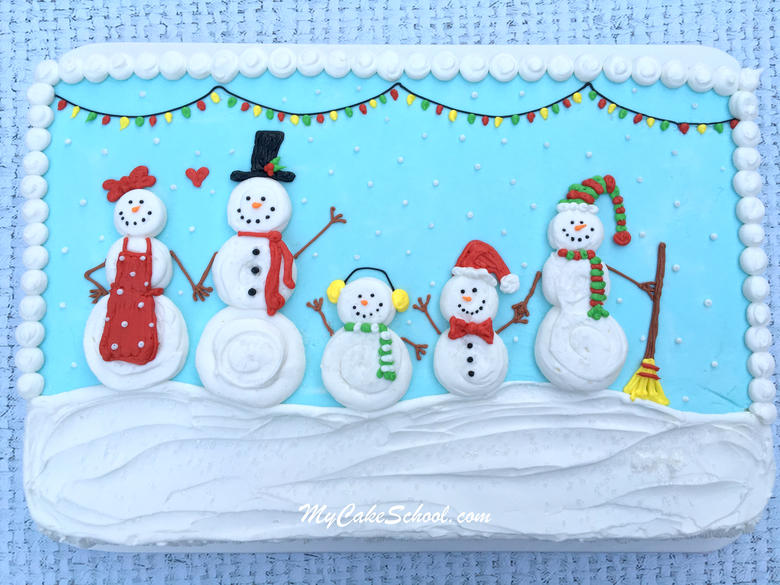 Sweet Snow Family Cake Decorating Video by MyCakeSchool.com!